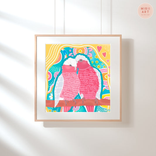 Two Little Lovebirds (Paper Print)