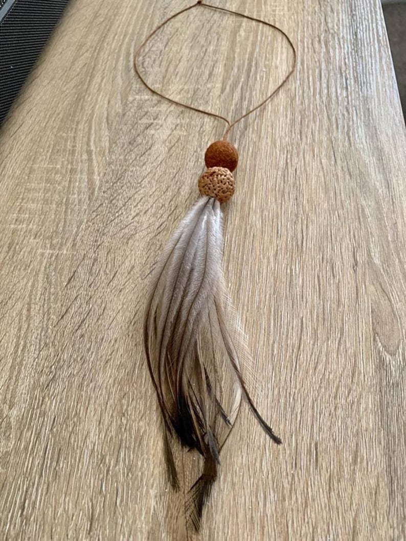 Natural Emu Feather Necklace
